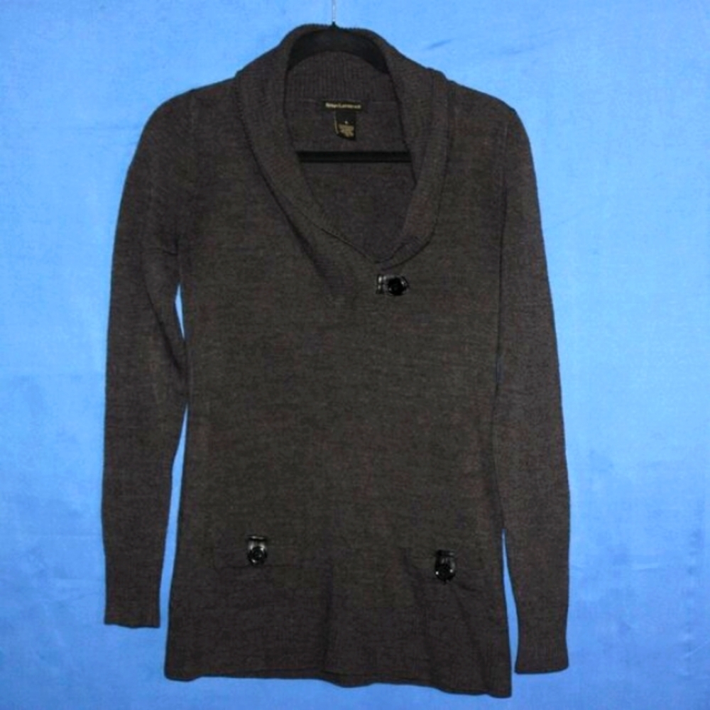 Susan Lawrence Cowl Neck Sweater Gray Small